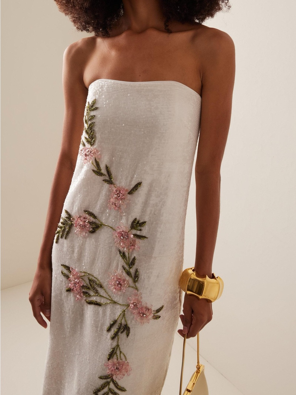 Staud Casey Floral Embroidered Dress- Magnolia